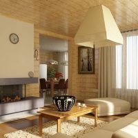 Table basse sur un tapis gris