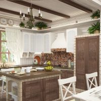 Conception de cuisine avec îlot dans une maison privée