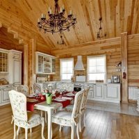 Mobilier classique dans une maison en bois
