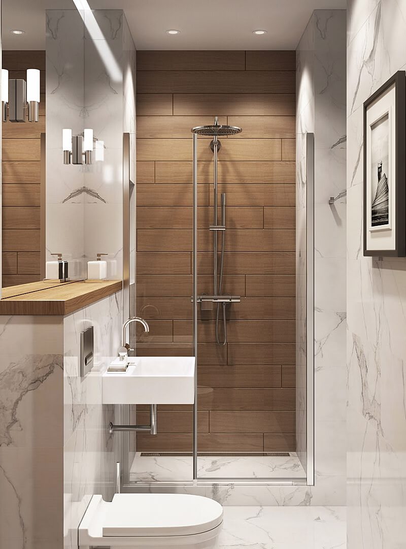 Conception d'une salle de bain compacte dans un studio