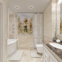 Focos en el techo del baño