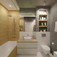 Nicho en el baño con estantes integrados