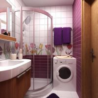 Lugar para una lavadora en un baño pequeño.