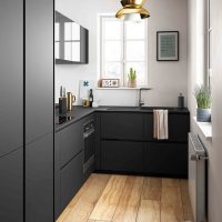 Juego de esquina de cocina negra