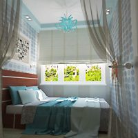 Conception d'une petite chambre avec un lit près de la fenêtre