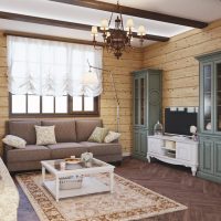 Parquet dans une maison en bois