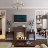 Cheminée décorative à l'intérieur du salon