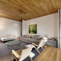 Panneaux laminés au plafond du salon