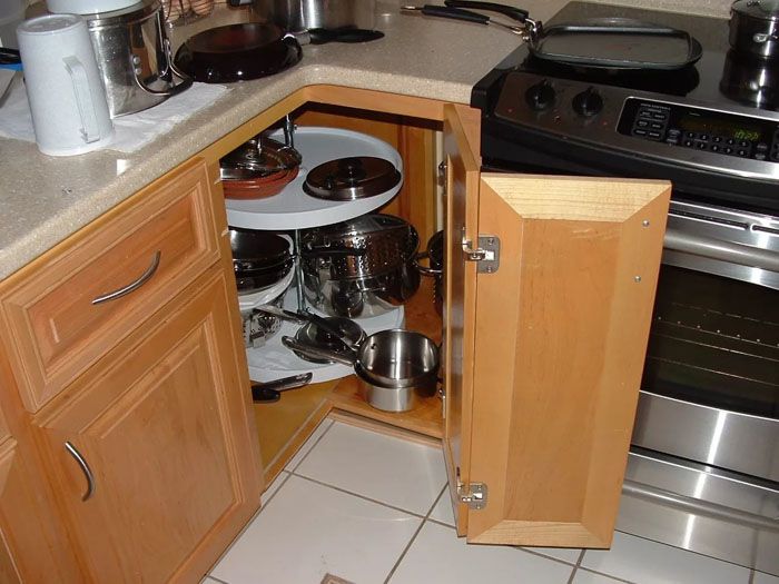 Uso efectivo del espacio de la esquina de la cocina.