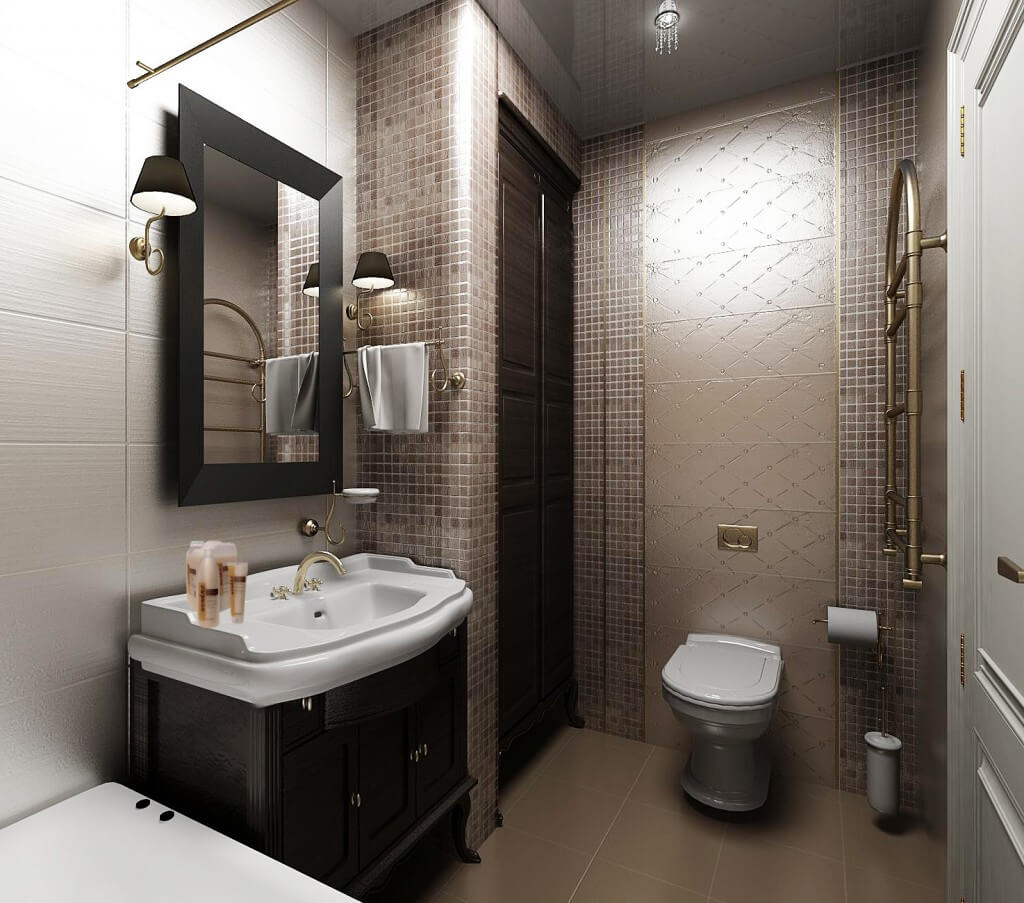 Lavabo con laterales en el diseño del baño.