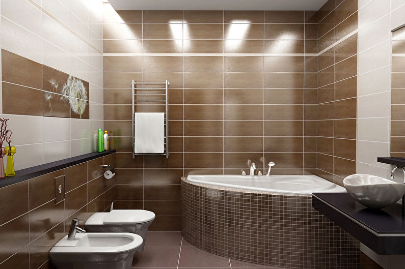 Bañera combinada interior en marrón