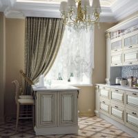 Rideau italien dans la cuisine classique
