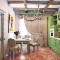 Set de cuisine rustique vert