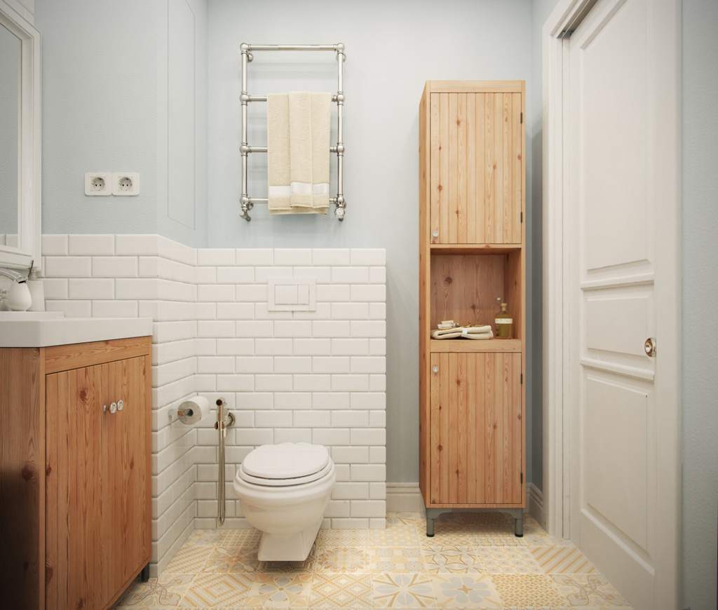Interior de baño de estilo escandinavo