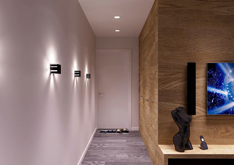 Intérieur d'un couloir étroit dans un style moderne