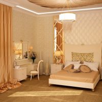 Dormitorio de diseño en un estilo clásico.