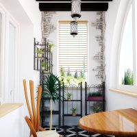 Balcon moderne avec fenêtre cintrée
