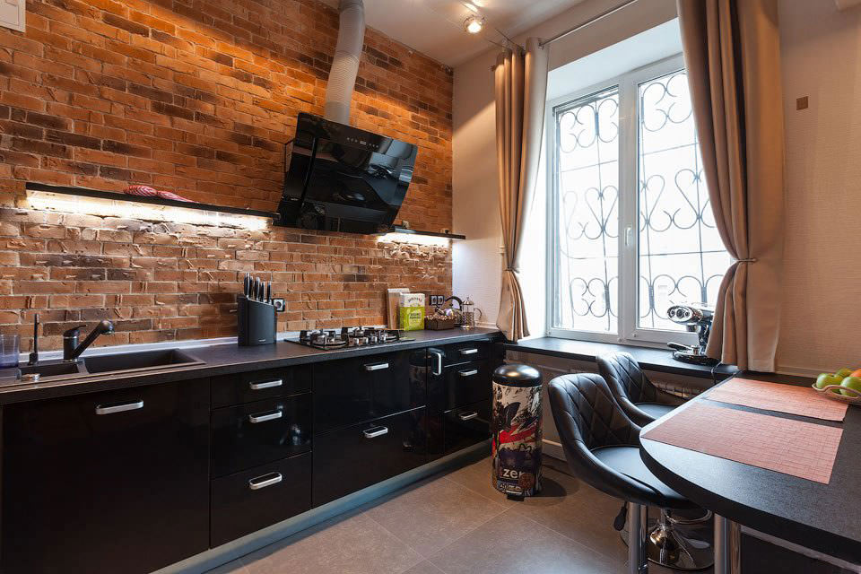 Cuisine de style loft linéaire