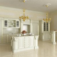 Candelabros con dorado en una cocina clásica