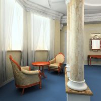 Cortinas de luz en las ventanas de la sala.