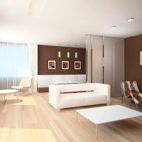 La combinaison de marron et de beige dans la conception du salon