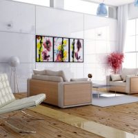 Promenade dans le salon avec une fenêtre panoramique