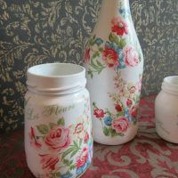Peinture des récipients en verre pour ornement de couverture en tissu