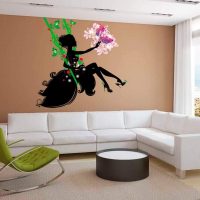 Décoration murale dans le salon avec des autocollants en vinyle