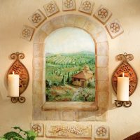 Fenêtre dessinée sur le mur du salon