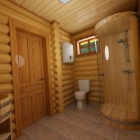 Douche dans un bain moderne