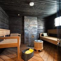 Petit bain aux couleurs sombres