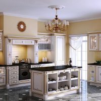 Couleur beige à l'intérieur de la cuisine