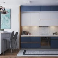 Cuisine bleue minimaliste