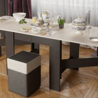 Table à manger pliante en gris