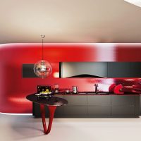 Cuisine rouge minimaliste
