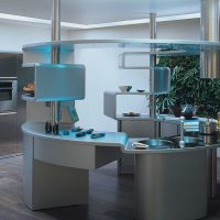 Conception de cuisine ronde dans un style moderne.