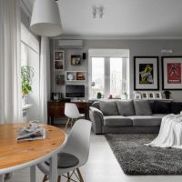 Intérieur gris du salon