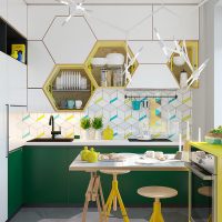 Cuisine moderne avec façades d'origine