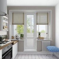 Cuisine design avec porte balcon