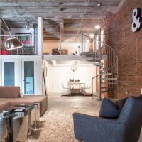 Studio de design dans un style industriel