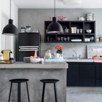 Comptoir de bar en béton gris