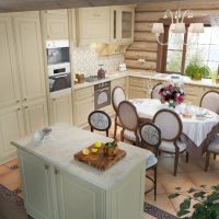 Cocina esquinera con comedor