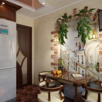 Salle à manger à l'intérieur d'une petite cuisine