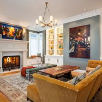 Salon intérieur avec vraie cheminée