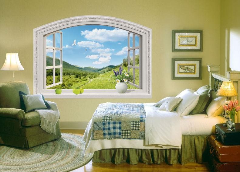 Monde peint derrière le mur de la chambre