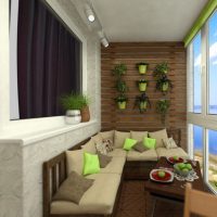 Canapé d'angle à l'intérieur d'un balcon confortable