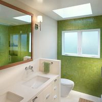 Baño de azulejos verdes