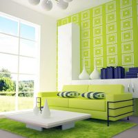 Papel tapiz verde con adornos blancos