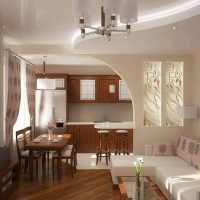 Conception d'un salon-cuisine avec une arche