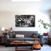 Salon design dans l'appartement d'un jeune homme